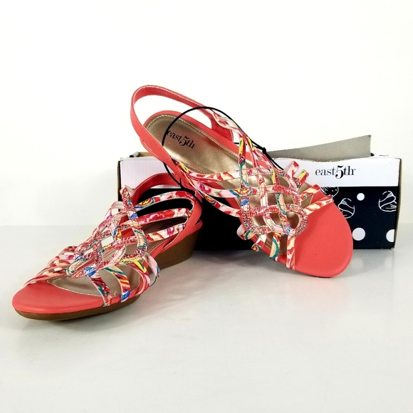 East 5th Reno Open Toe Slingback Heel Sandal Size7 - Picture 2 of 7